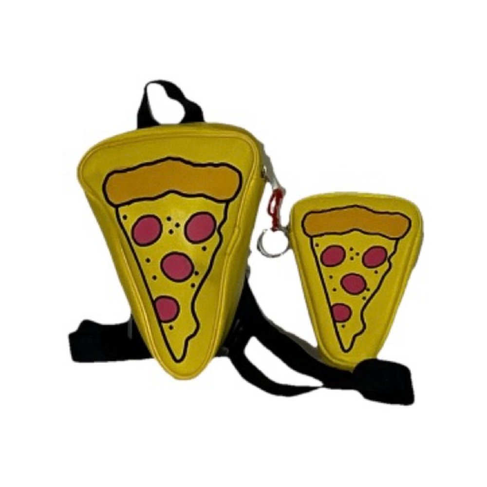 Yellow Pizza Slice Backpack Set